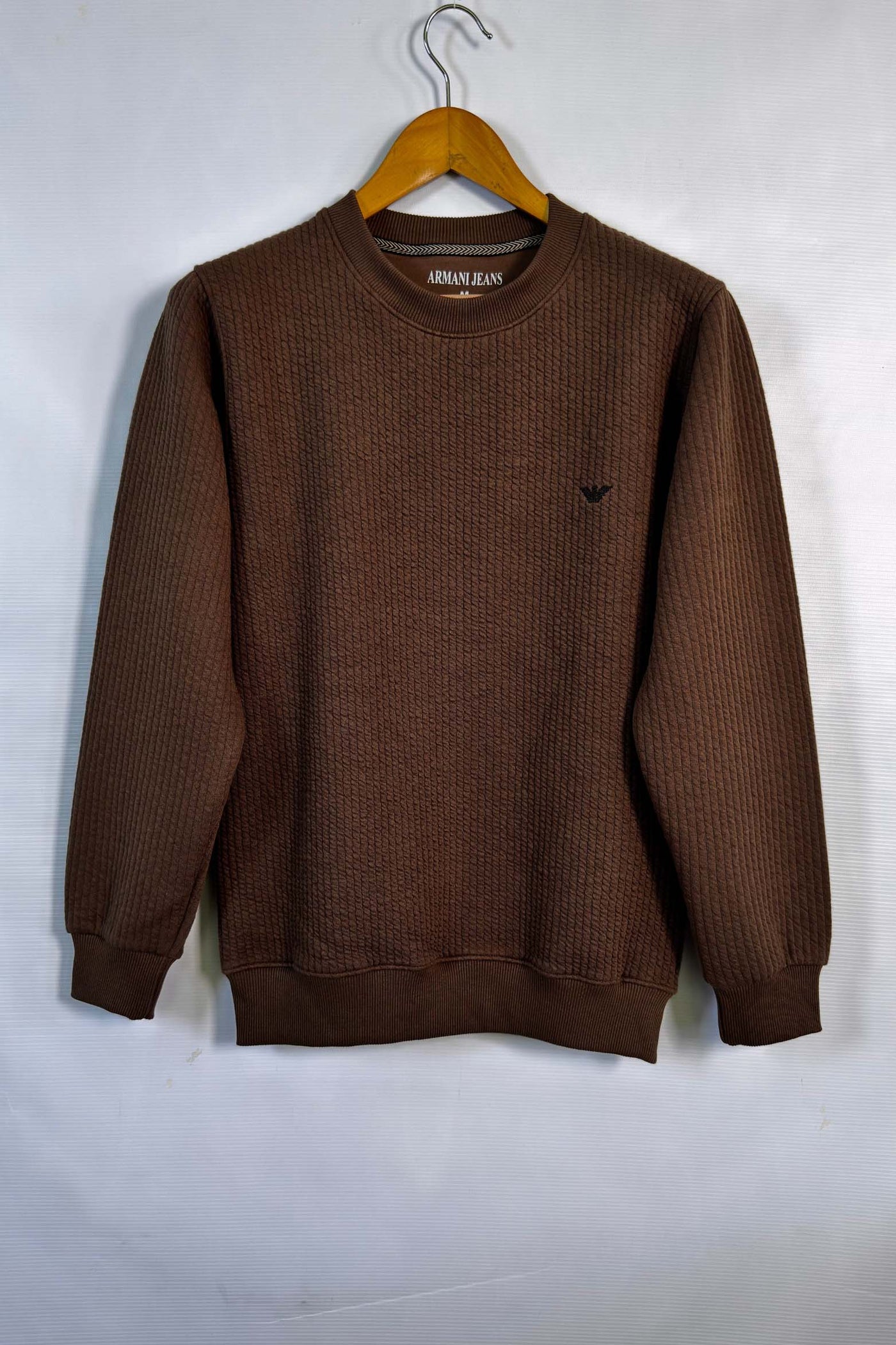 Emporio Armani  Cotton knitted Sweatshirt - Dark Brown