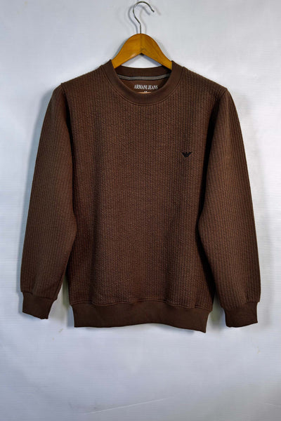Emporio Armani  Cotton knitted Sweatshirt - Dark Brown