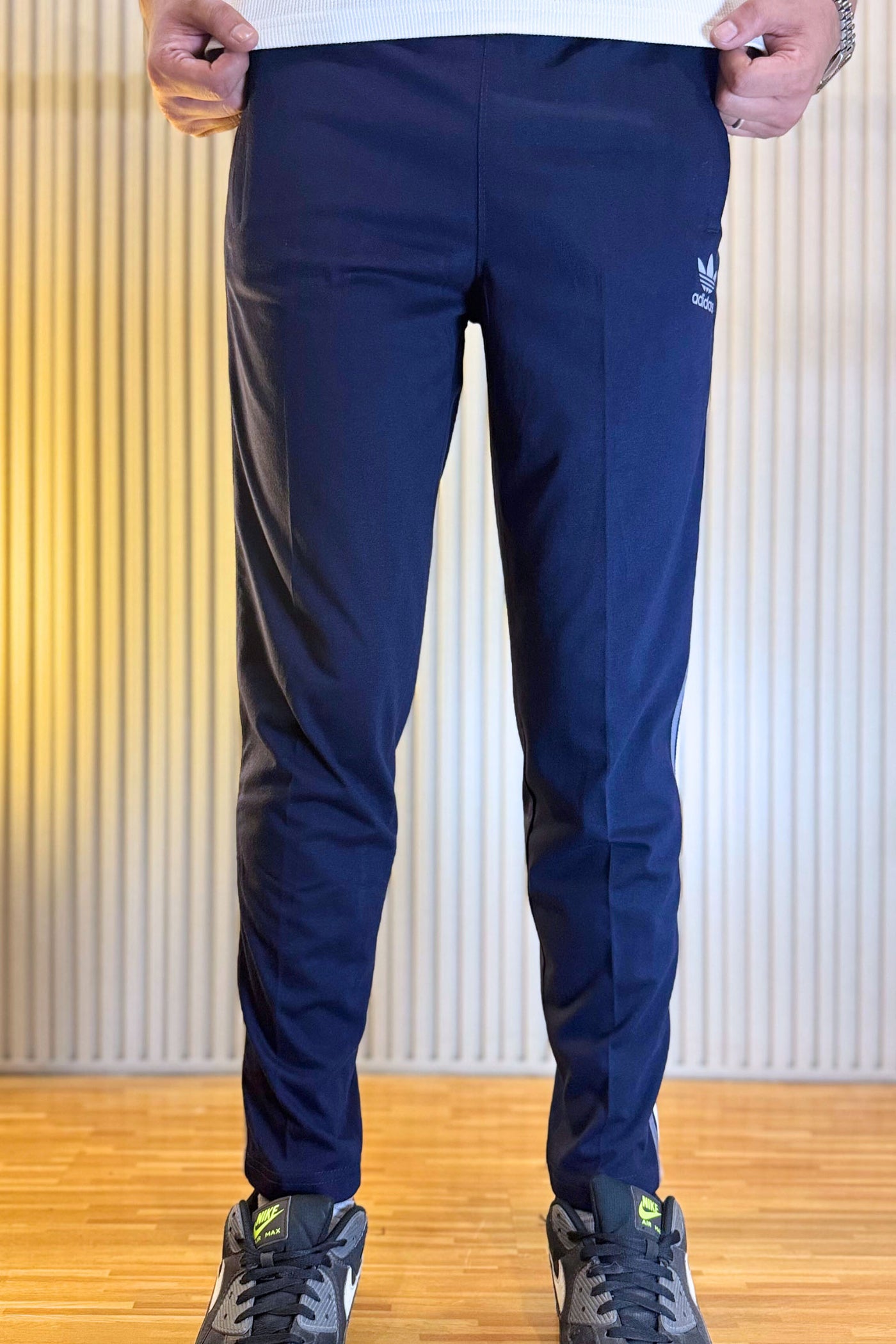 Adidas Navy Blue Regular Fit Trouser with 3 Stripes