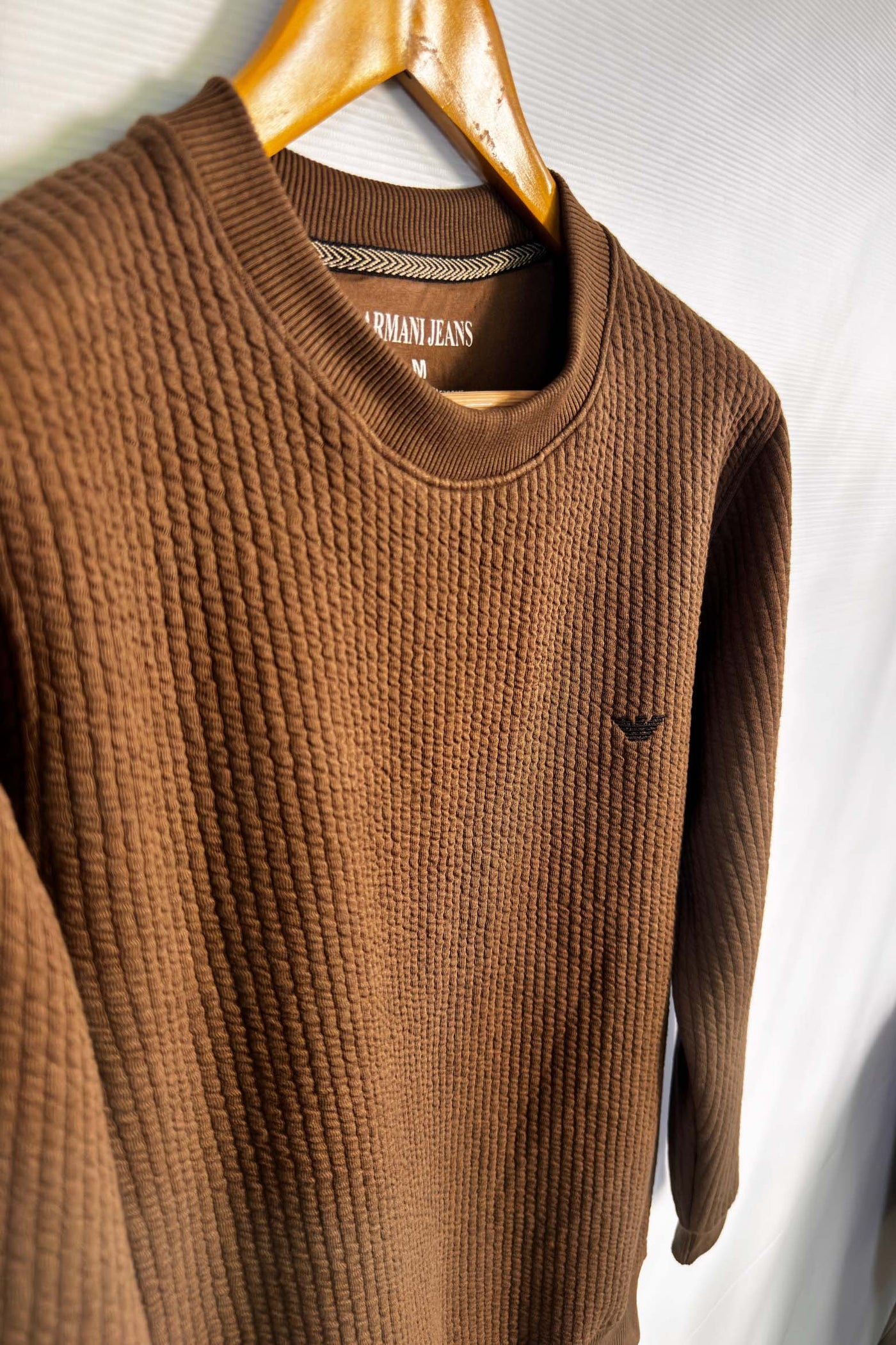 Emporio Armani  Cotton knitted Sweatshirt - Dark Brown
