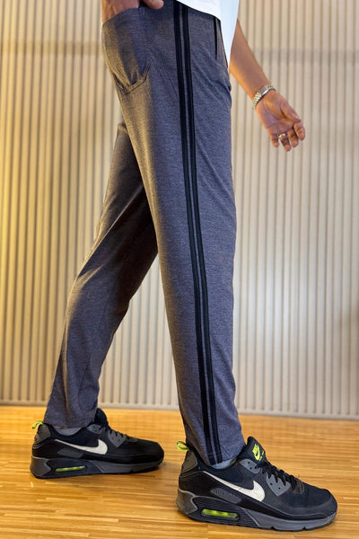 Nike Gray Regular Fit Trouser With 2 stripes