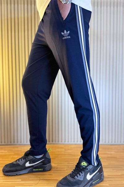 Adidas Navy Blue Regular Fit Trouser with 3 Stripes