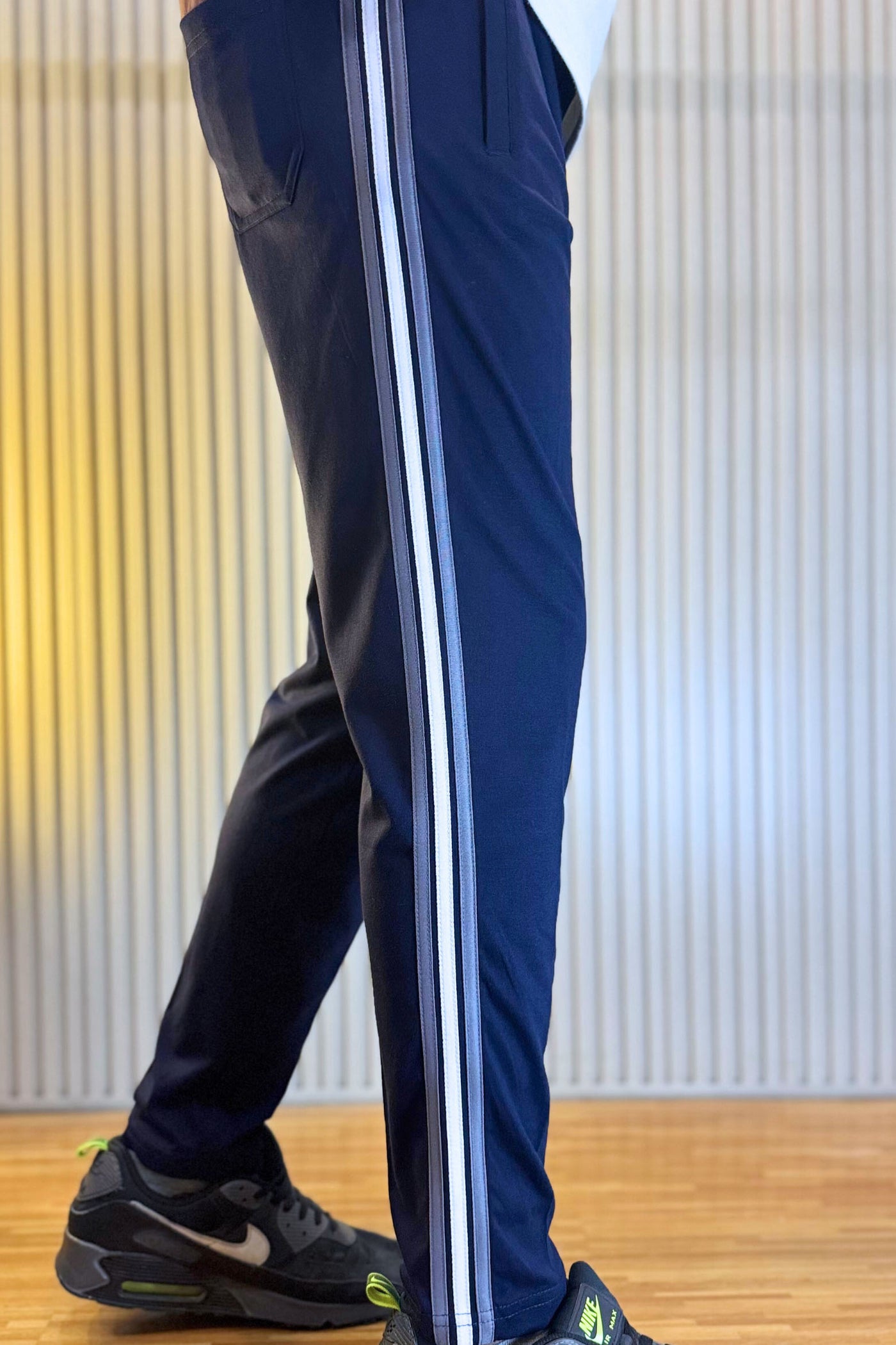 Adidas Navy Blue Regular Fit Trouser with 3 Stripes