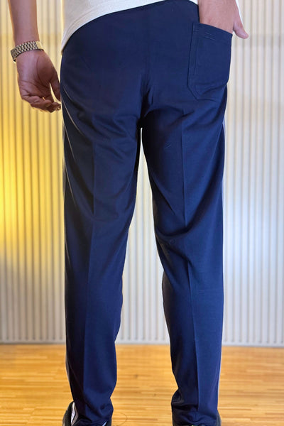 Adidas Navy Blue Regular Fit Trouser with 3 Stripes