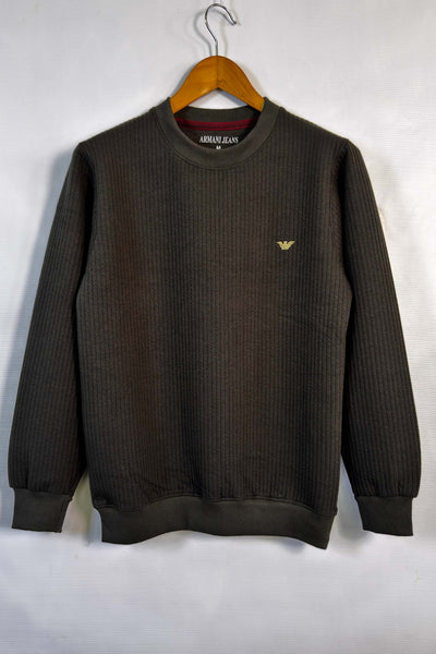 Emporio Armani  Cotton knitted Sweatshirt - Olive Green
