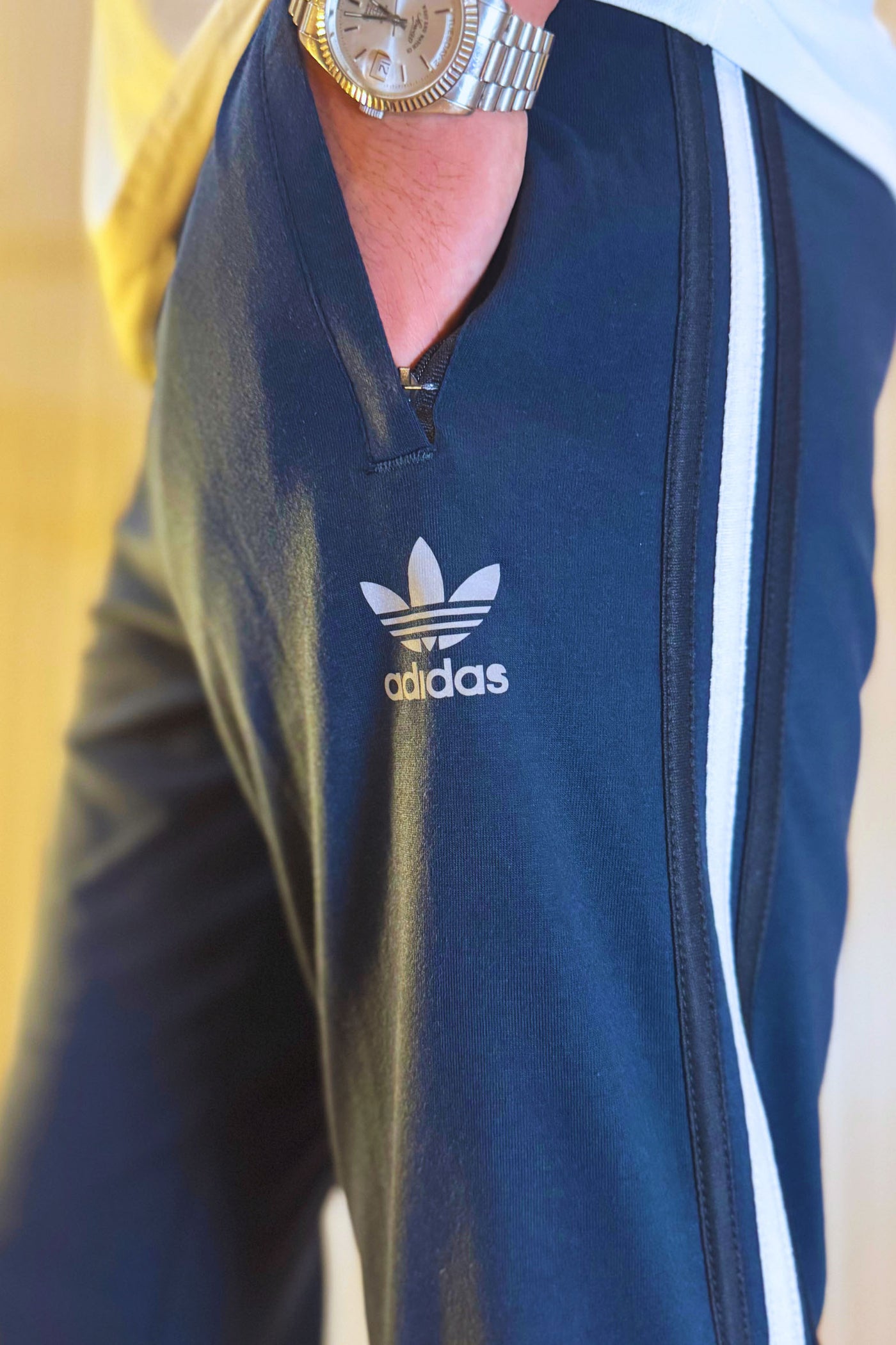 Adidas Midnight Blue Regular Fit Trouser with 3 Stripes