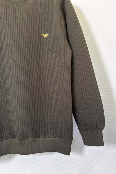 Emporio Armani  Cotton knitted Sweatshirt - Olive Green