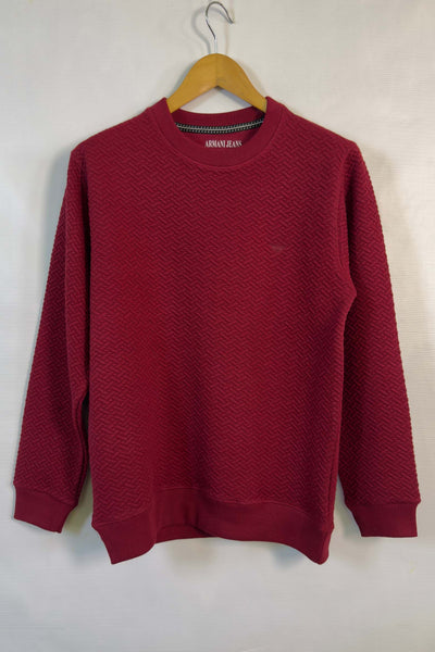 Emporio Armani  Cotton knitted Sweatshirt - Maroon