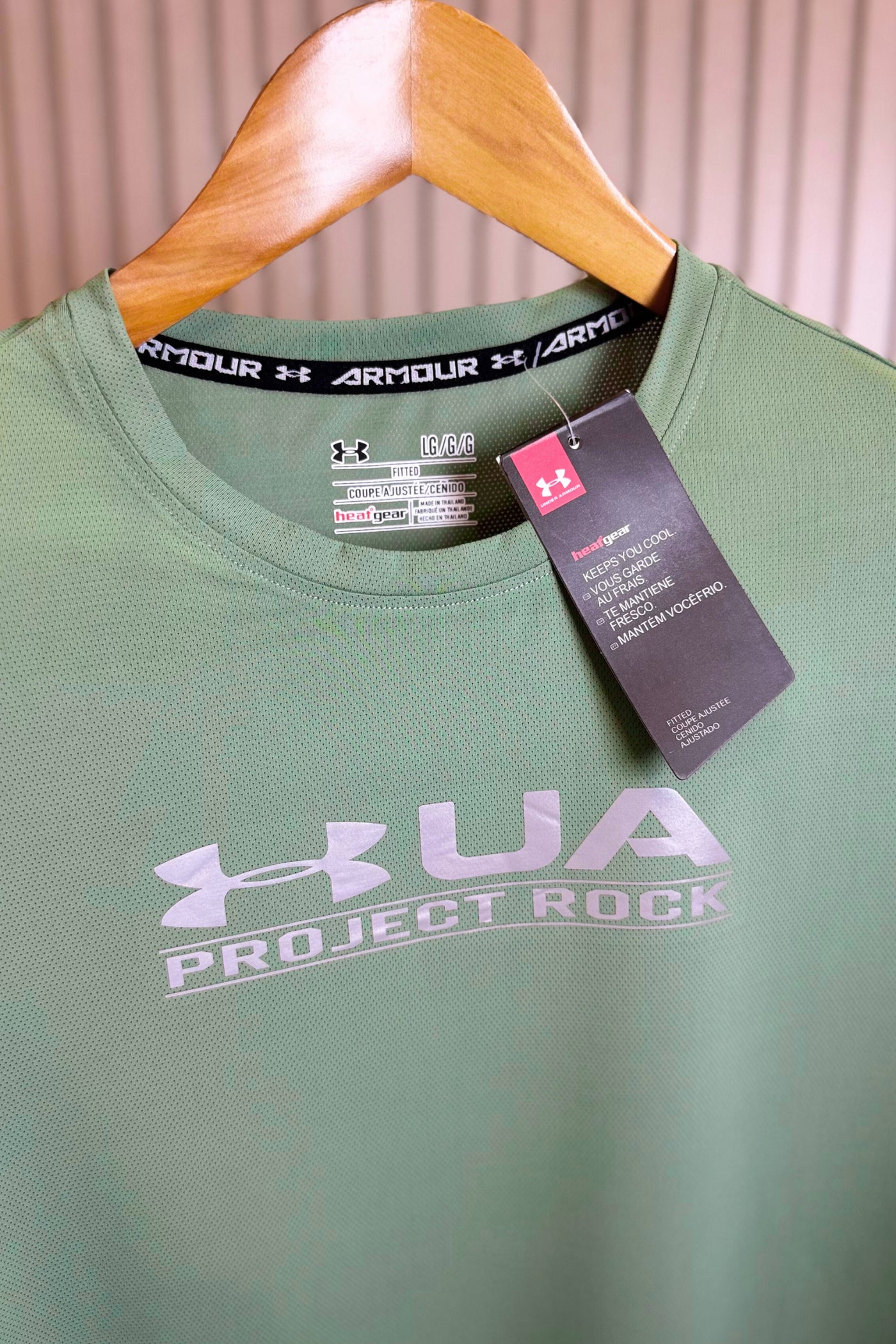 Under Armour Project Rock Pistachio green Dri-Fit T shirt