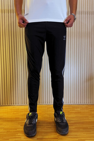 Adidas Black Regular Fit Trouser With 3 Stripes