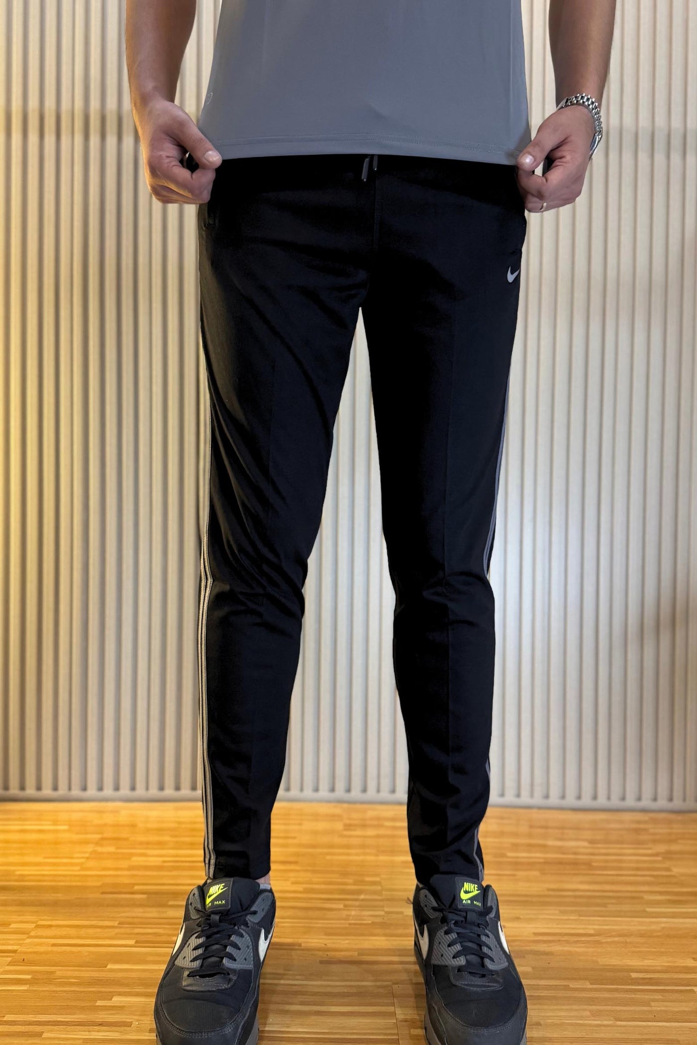 Nike Black Regular Fit Trouser With 2 stripes