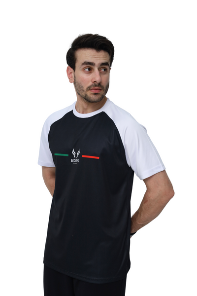 Boss Raglan Track Suit – Black/white/Black