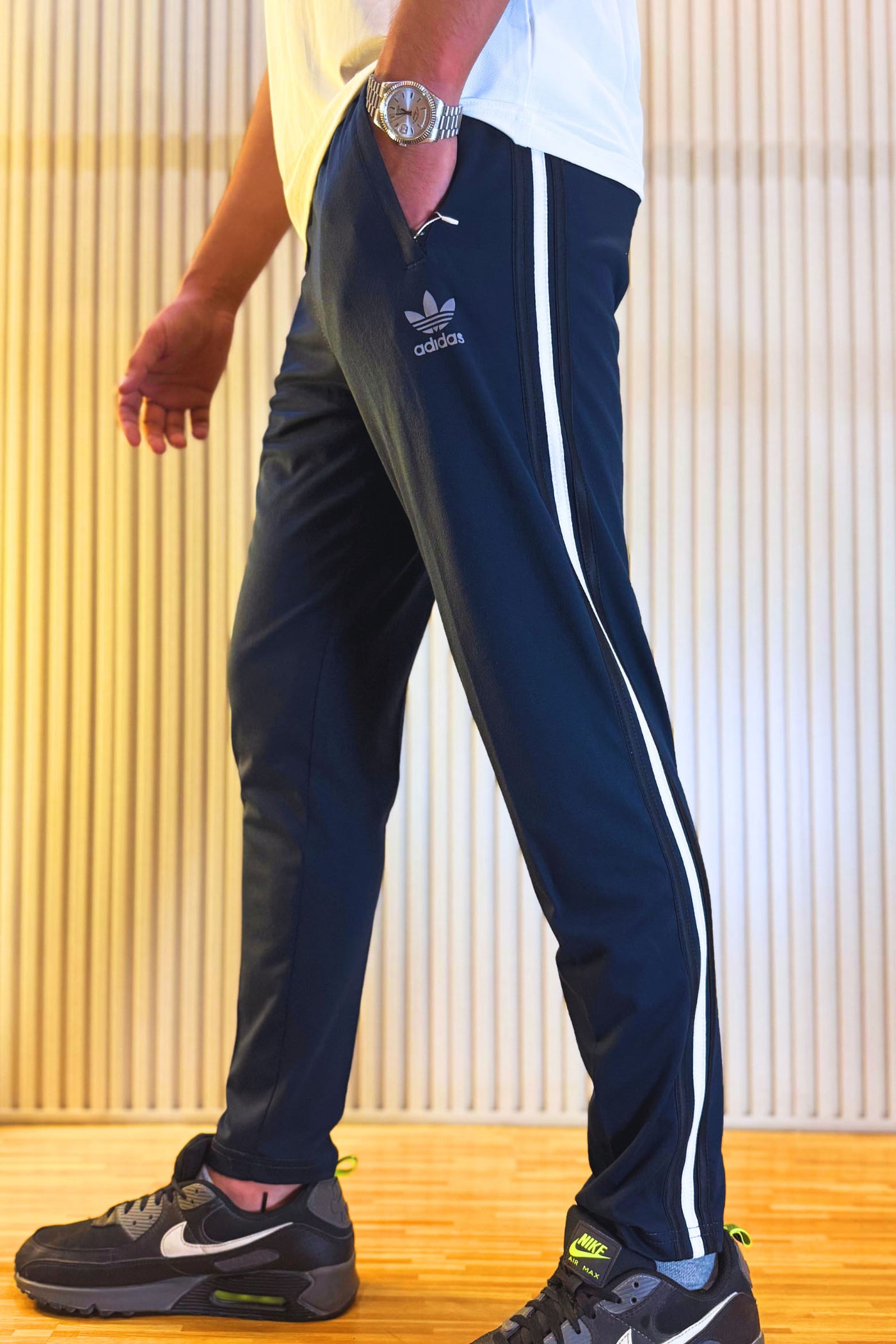 Adidas Midnight Blue Regular Fit Trouser with 3 Stripes