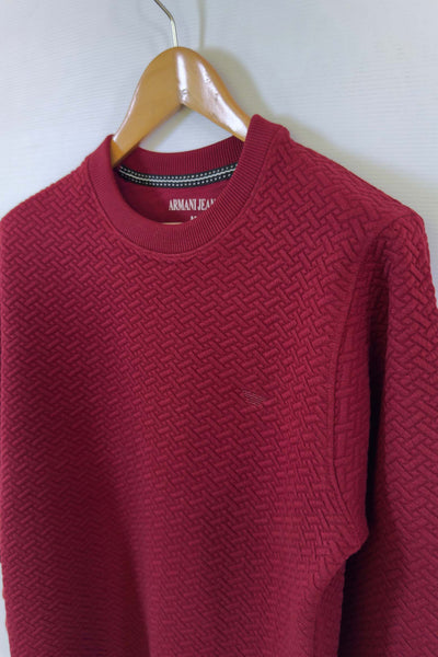 Emporio Armani  Cotton knitted Sweatshirt - Maroon