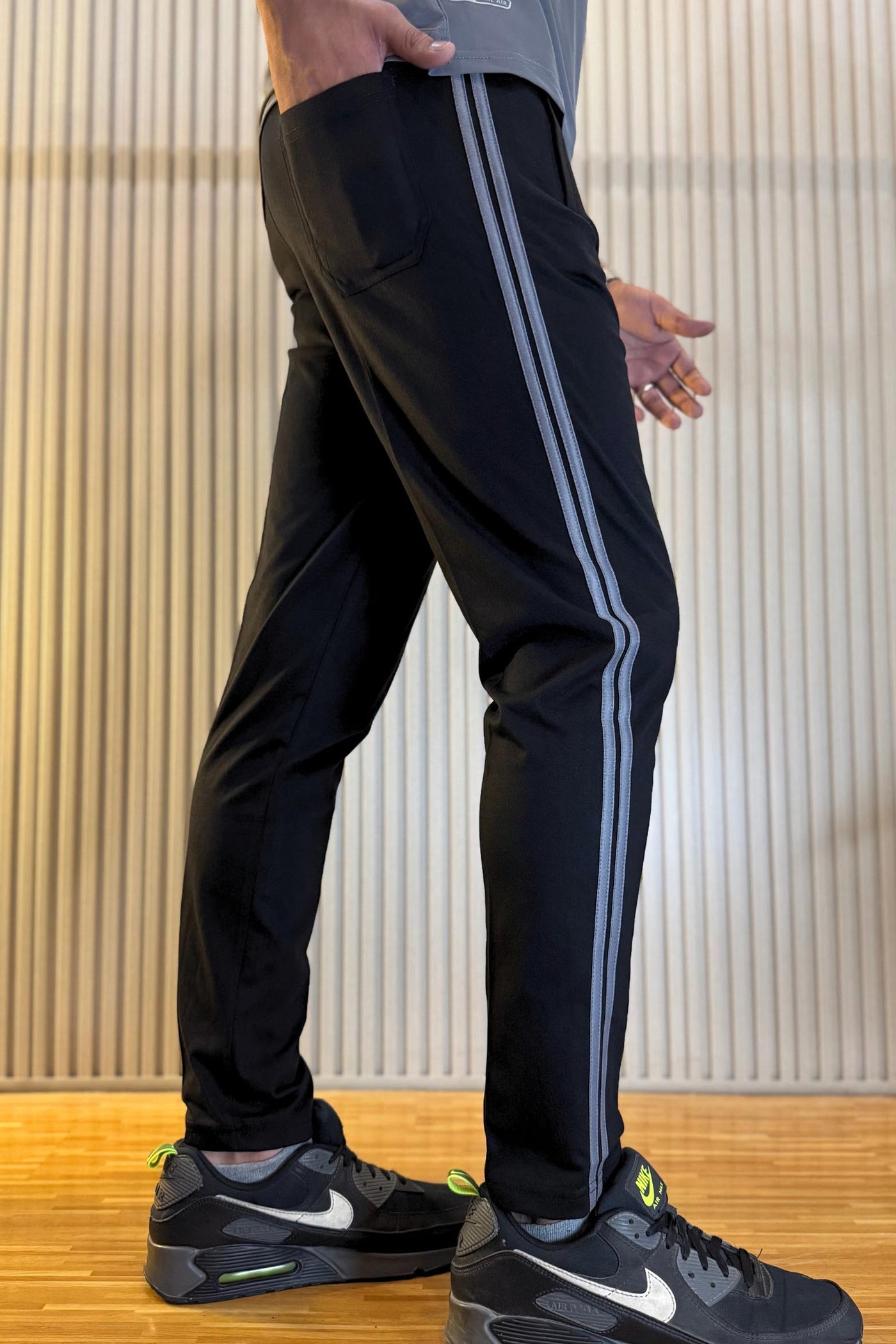 Nike Black Regular Fit Trouser With 2 stripes