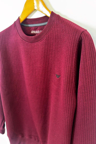 Emporio Armani Cotton knitted Sweatshirt - Red Wine
