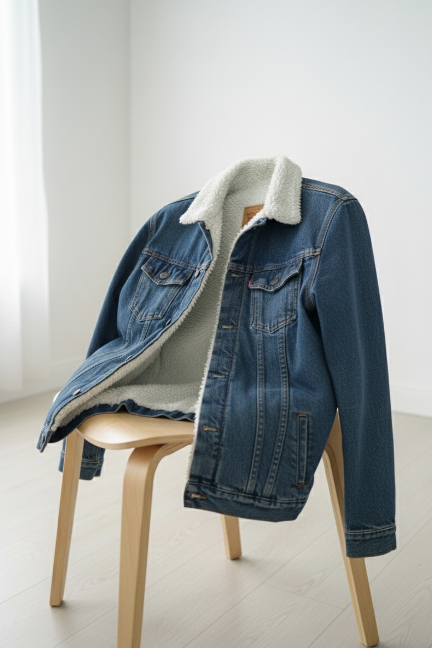 Levi's Blue Denim Sherpa Trucker Jacket