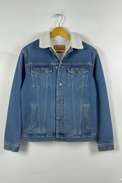 Levi's Blue Denim Sherpa Trucker Jacket