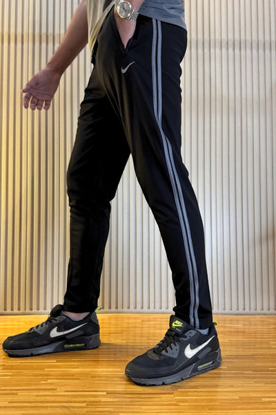 Nike Black Regular Fit Trouser With 2 stripes