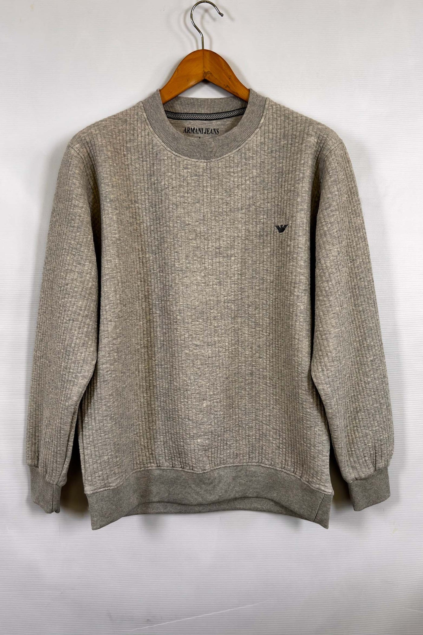 Emporio Armani  Cotton knitted Sweatshirt - Light Gray