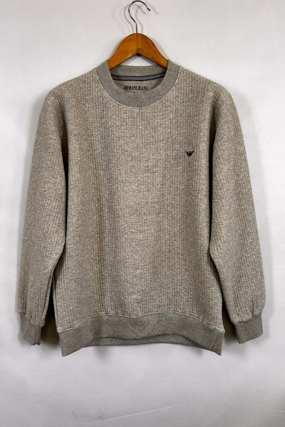 Emporio Armani  Cotton knitted Sweatshirt - Light Gray