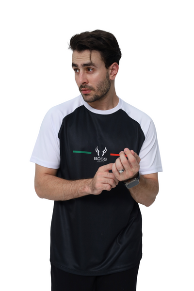Boss Raglan Track Suit – Black/white/Black