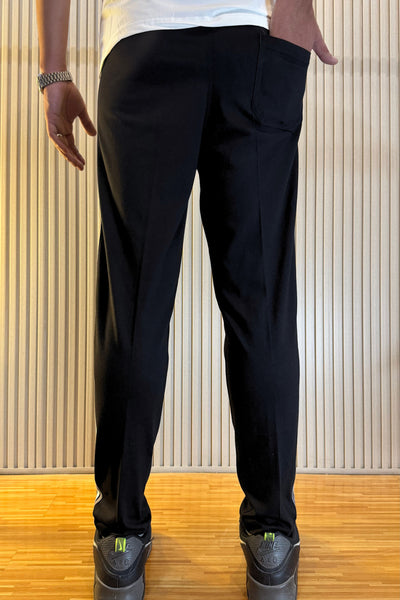 Adidas Black Regular Fit Trouser With 3 Stripes
