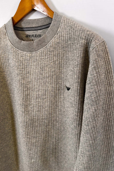 Emporio Armani  Cotton knitted Sweatshirt - Light Gray