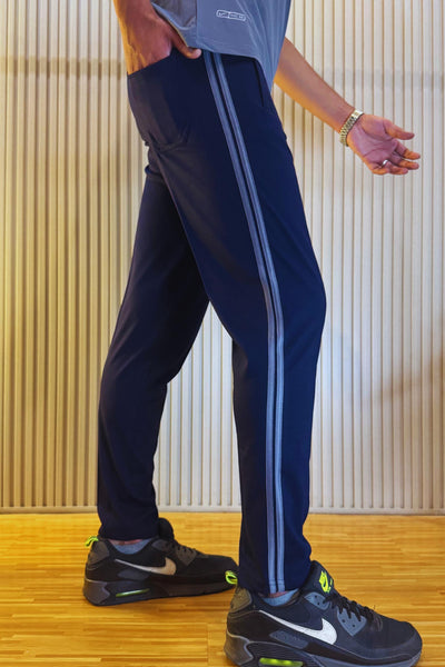 Nike Navy Blue Regular Fit Trouser With 2 Stripes