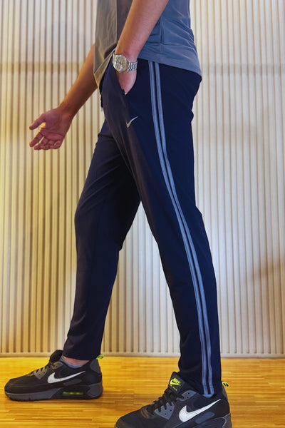 Nike Navy Blue Regular Fit Trouser With 2 Stripes
