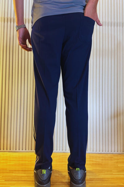 Nike Navy Blue Regular Fit Trouser With 2 Stripes