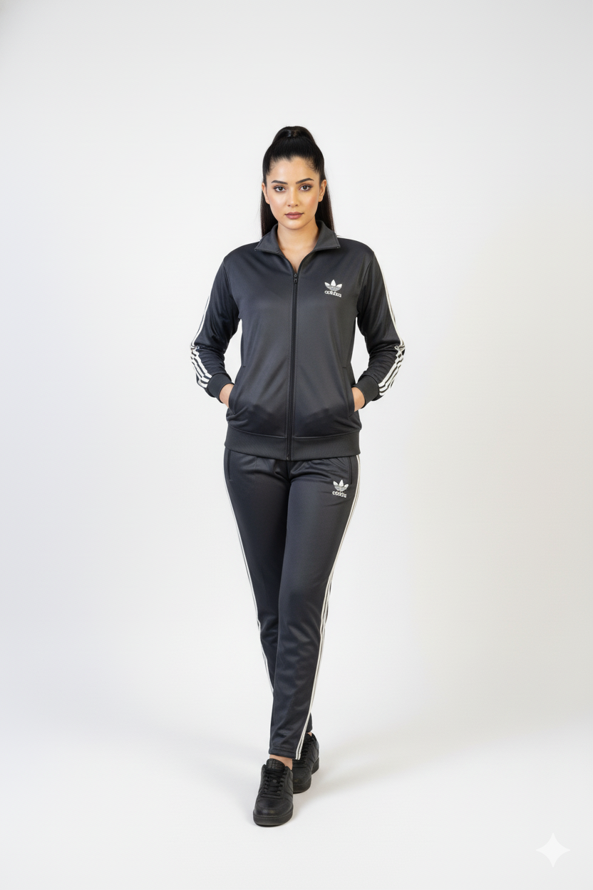 Adidas Premium Trinda Fleece Tracksuit - Gray