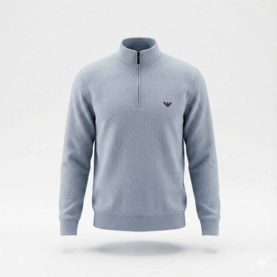 Armani Knitted Mock Neck - Cool Gray