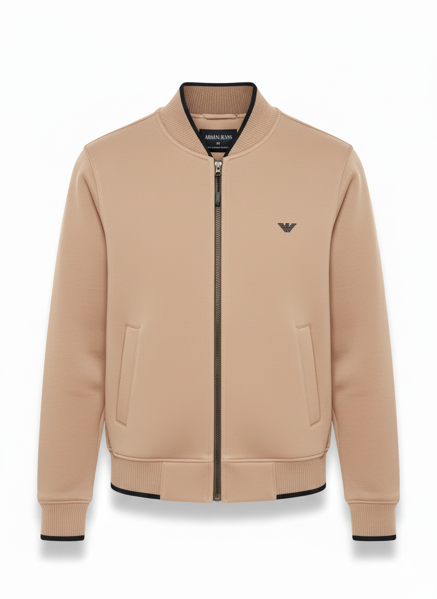 Armani Cotton Fleece Bomber Jacket - Skin