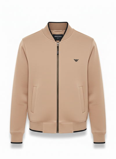 Armani Cotton Fleece Bomber Jacket - Skin