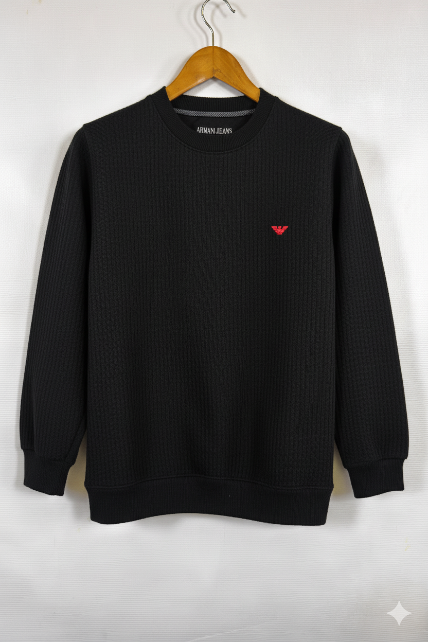 Emporio Armani  Cotton knitted Sweatshirt - Black