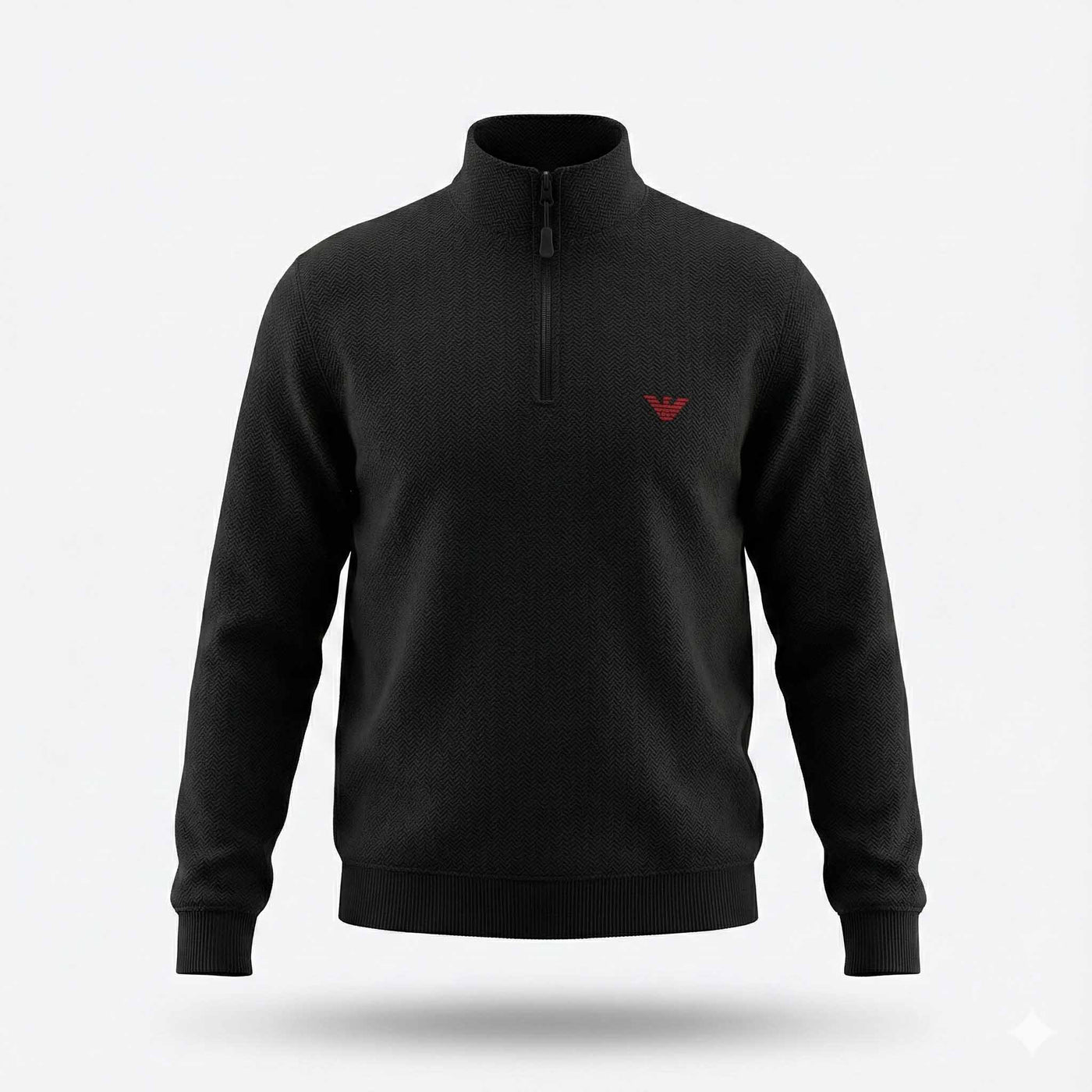 Armani Knitted Mock Neck - Black