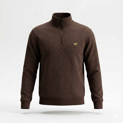 Armani Knitted Mock Neck - Dark Brown