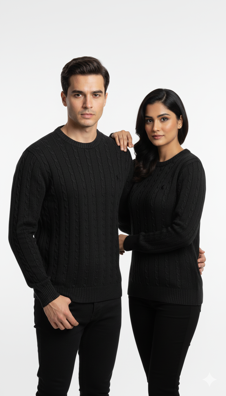 Polo Knitted Cashmere Imported - Black