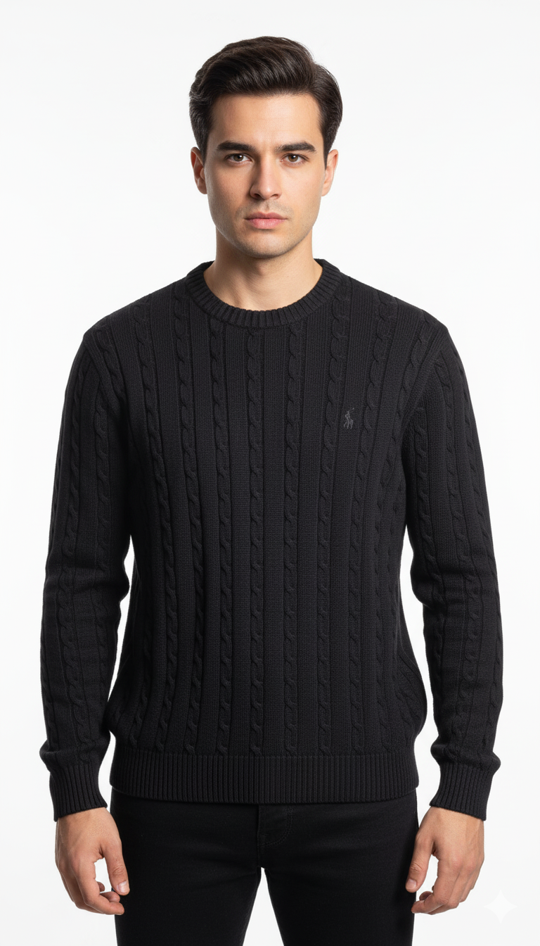 Polo Knitted Cashmere Imported - Black