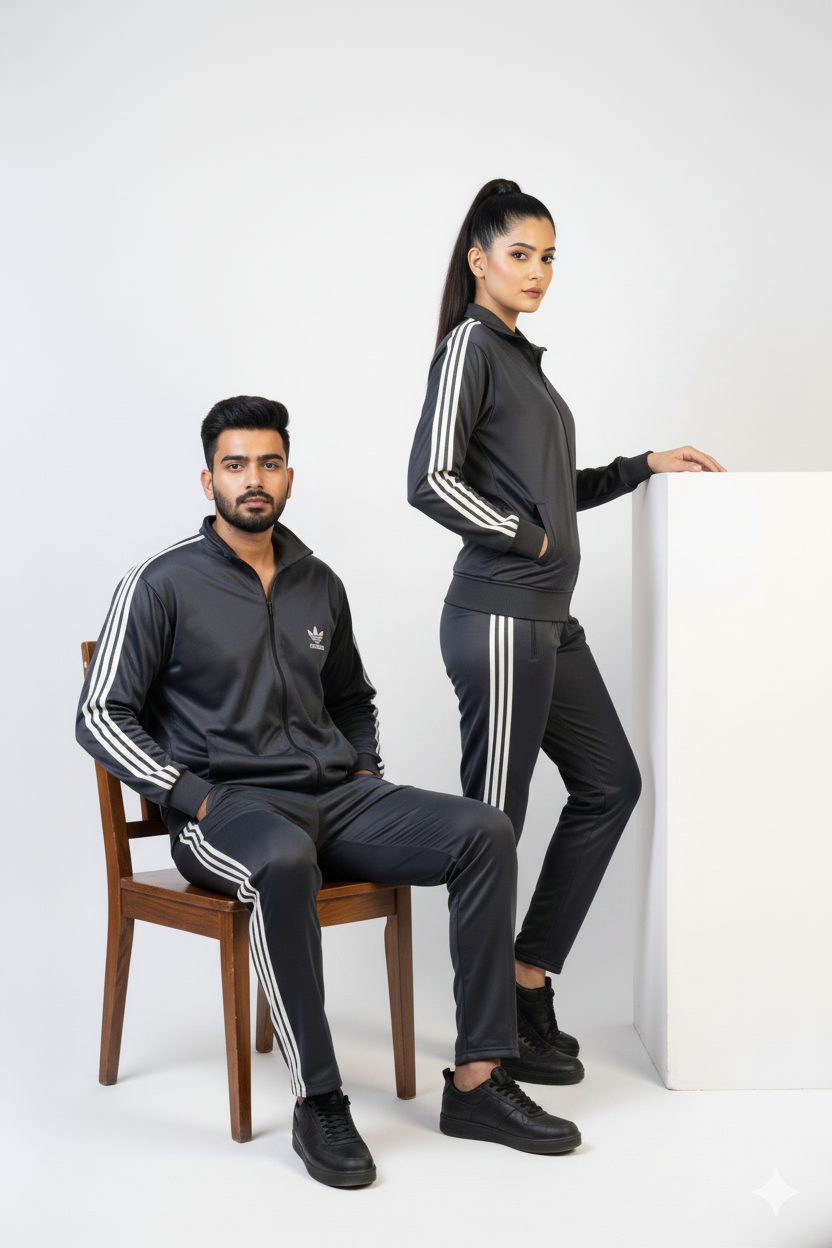 Adidas Premium Trinda Fleece Tracksuit - Gray