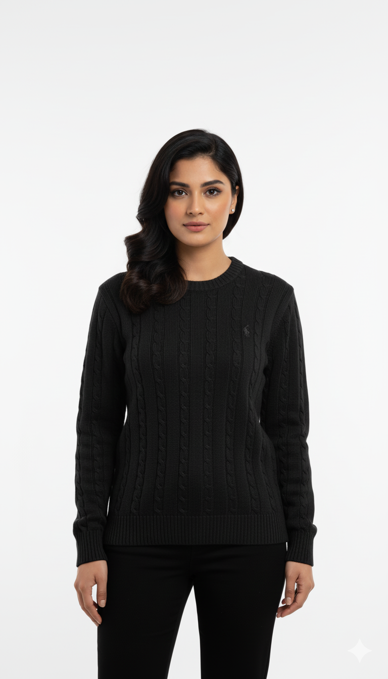 Polo Knitted Cashmere Imported - Black