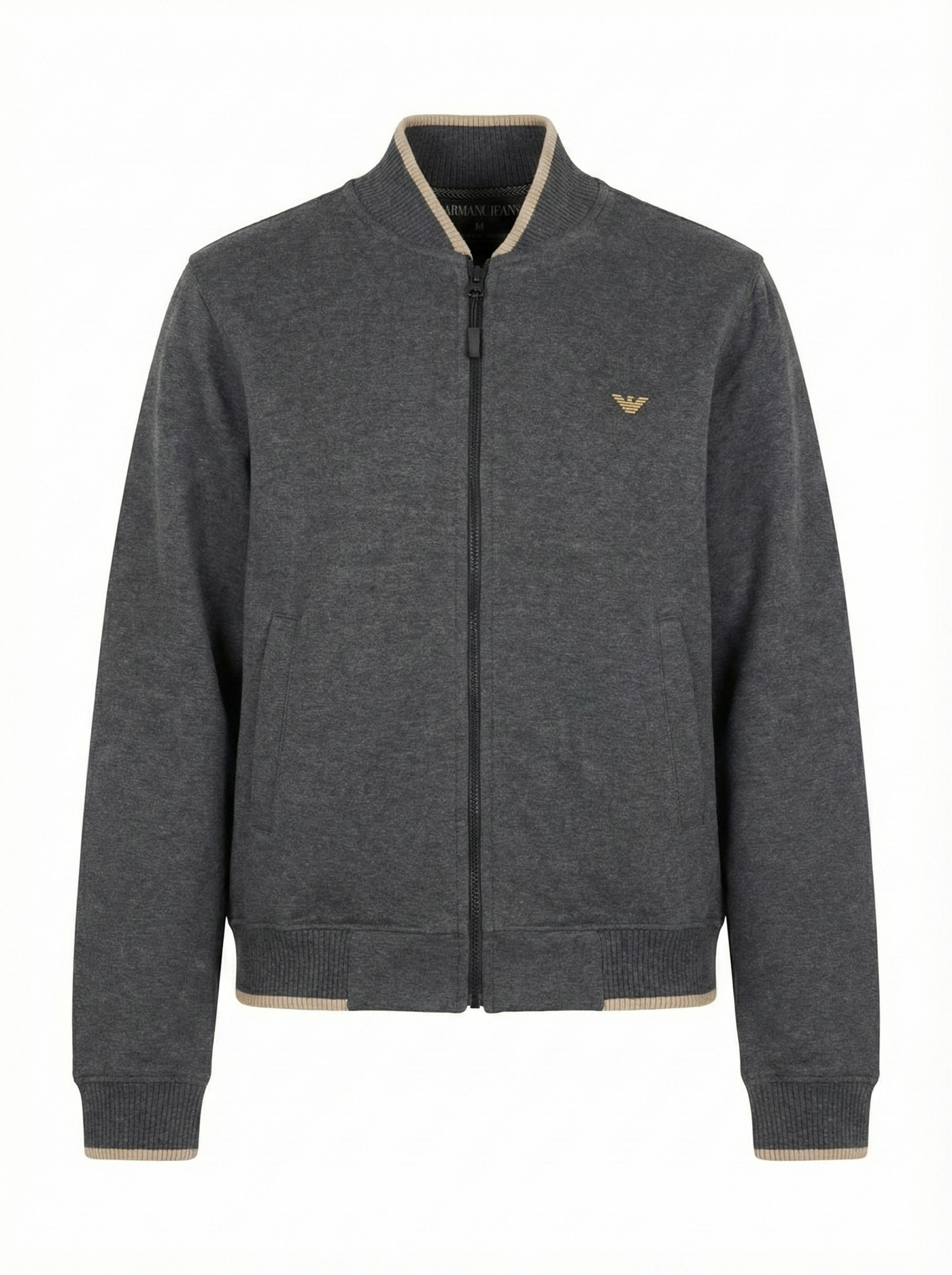 Armani Cotton Fleece Bomber Jacket - Dark Gray
