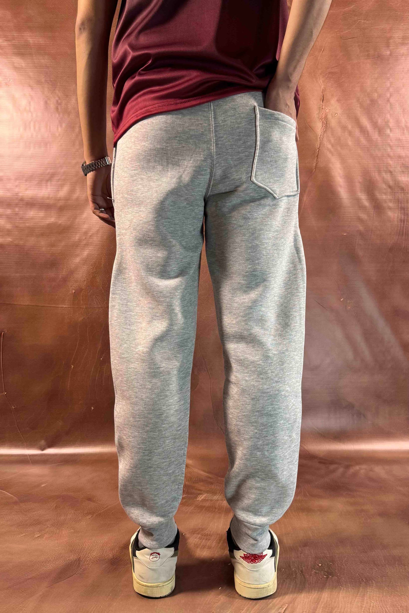 Emporio Armani  Fleece Trousers -  Regular Fit - Light Gray