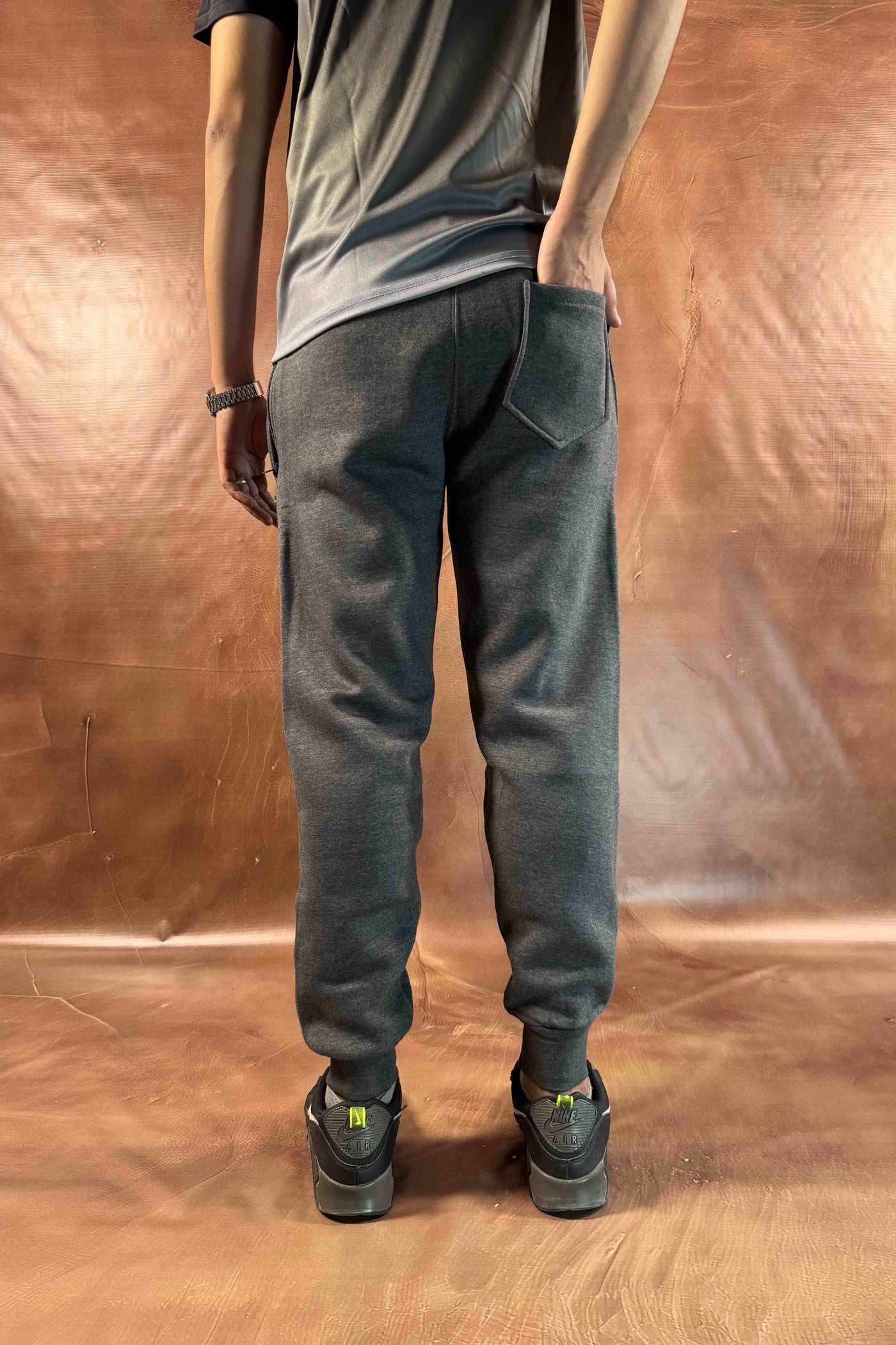 Emporio Armani Fleece Trousers - Regular Fit - Dark Gray