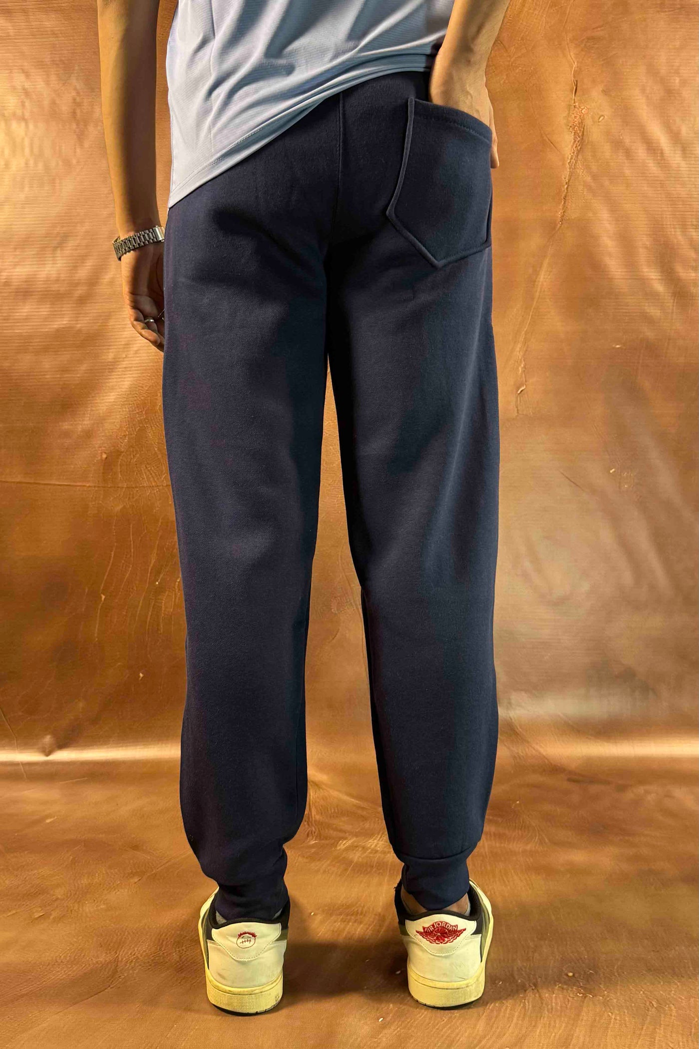 Emporio Armani Fleece Trousers -  Regular Fit - Navy Blue