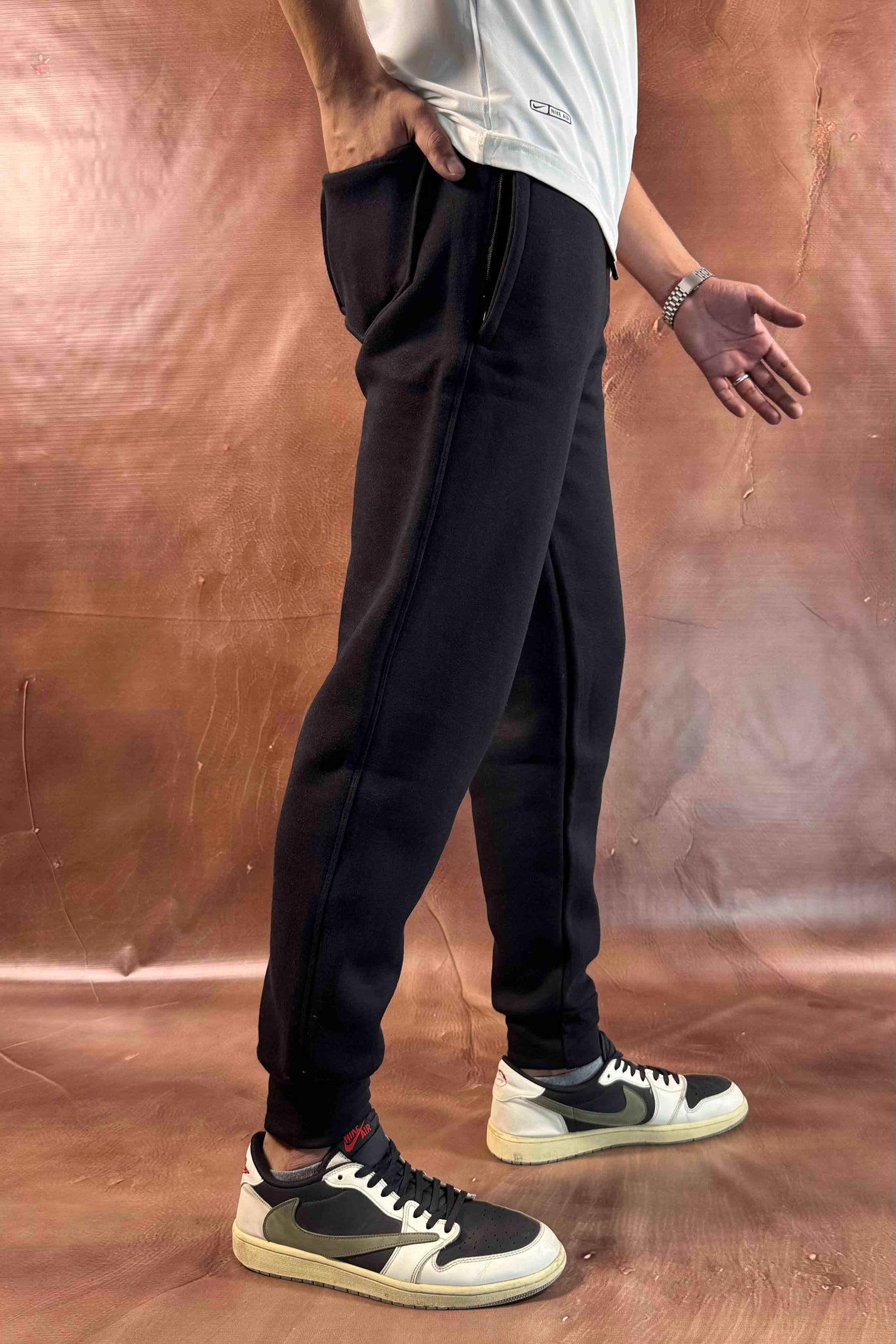 Emporio Armani Fleece Trousers -  Regular Fit - Black