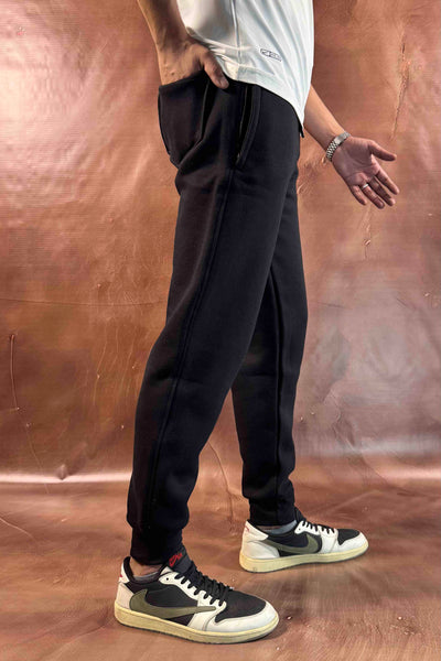 Emporio Armani Fleece Trousers -  Regular Fit - Black