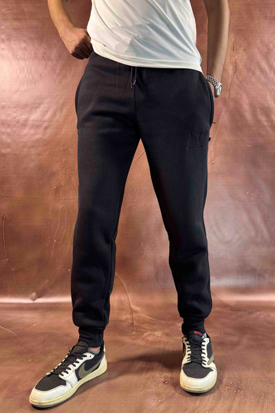 Emporio Armani Fleece Trousers -  Regular Fit - Black