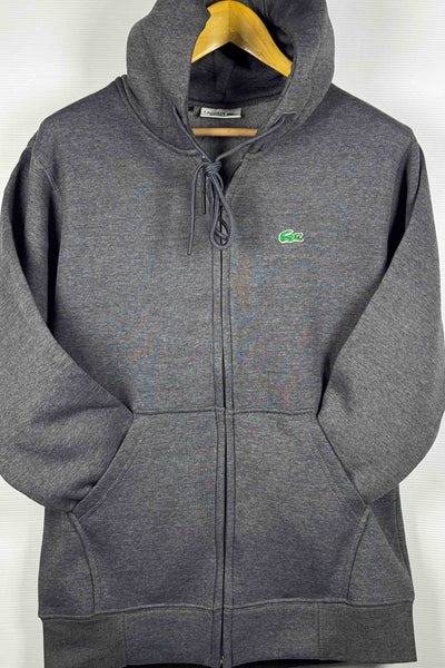 Lacoste Cotton Fleece Zipper Hoodie - Dark Gray